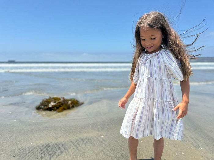 VIGNETTE LAURIE DRESS BLUE/YELLOW STRIPE