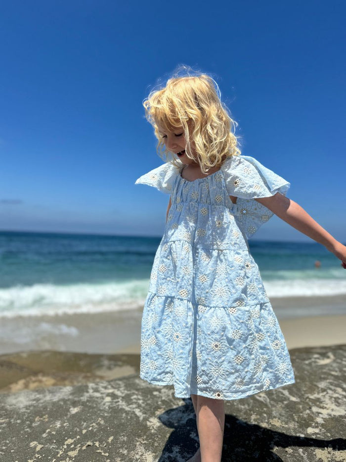 VIGNETTE SIERRA DRESS LIGHT BLUE EYELET