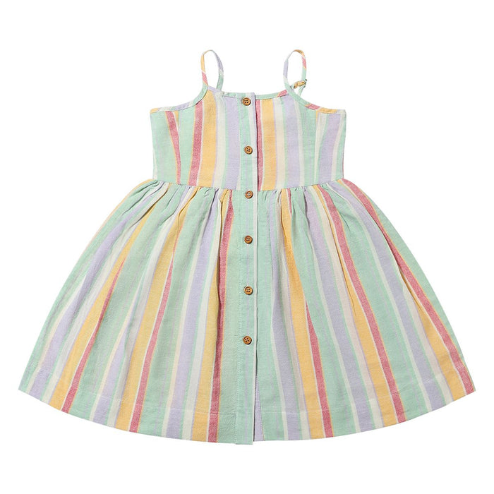 VIGNETTE BROOKLYN DRESS BERRY/AQUA STRIPE