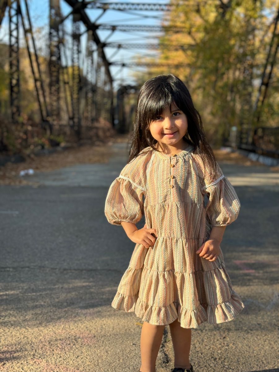 Sadie Tiered Dress  Fall Stripe 10