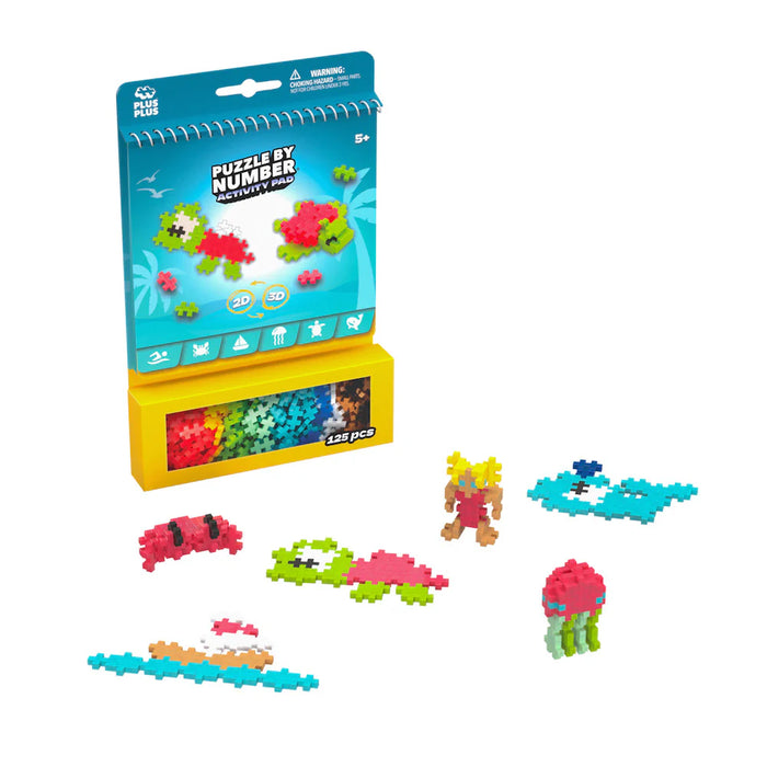 PLUS PLUS PUZZLE BY NUMBER ACTIVITY PAD OCEAN