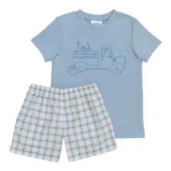 GRACE AND JAMES TOWNS PUMPKIN TRUCK T-SHIRT SET