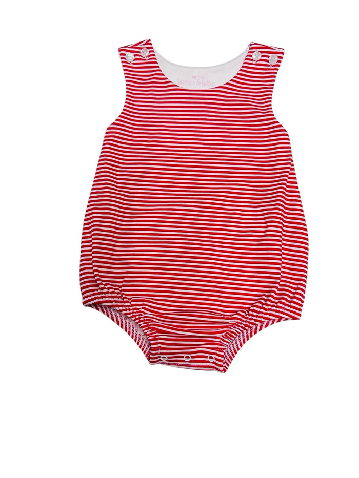 JAMES & LOTTIE BOYS KNIT BUBBLE RED STRIPE