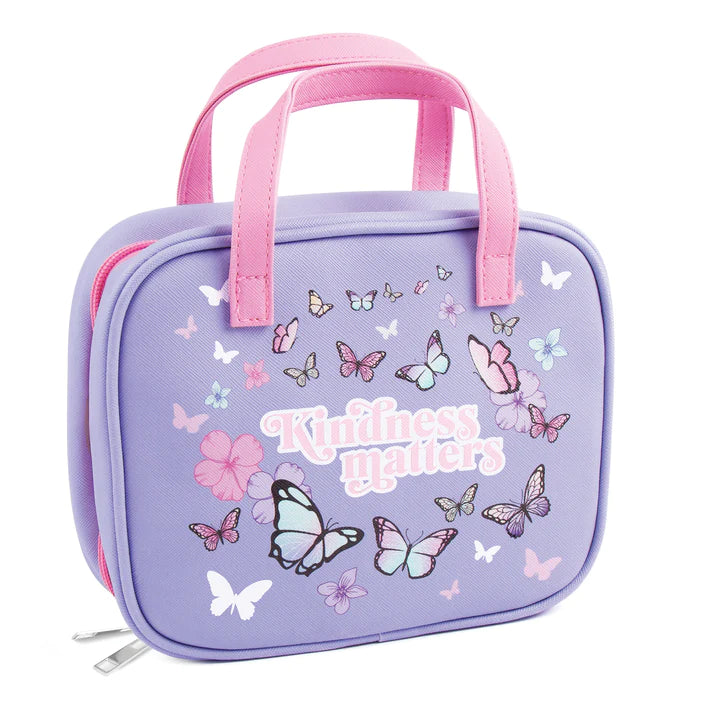 Claire's Accessories Butterfly Purse Makeup Kit for Girls with Eye Shadows  and Lip Glosses in Fun Bright Colors