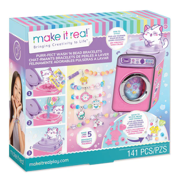 MAKE IT REAL PURRRFECT WASH N BEAD DIY BRACELET KIT