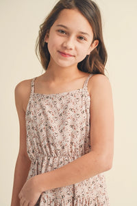 HEART & ARROW TWEEN STRAPPY TIERED DRESS