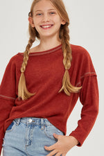 GOOD GIRL BRUSHED KNIT SWEATER