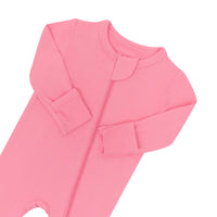 KYTE BABY ZIPPERED FOOTIE IN GUAVA