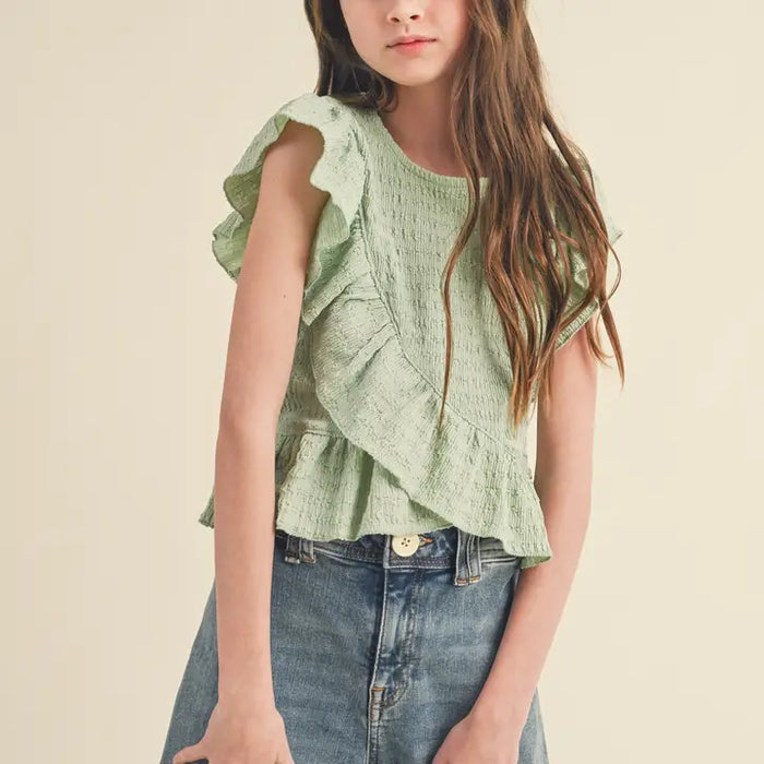 HEART AND ARROW ASYMMETRICAL SLEEVELESS TOP