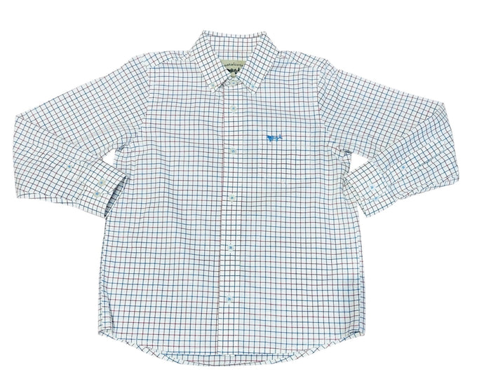 COASTAL COTTON YOUTH PATRIOTIC CHECK BUTTON DOWN