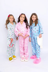PREPPY GOOSE CHRISTMAS SMILEY LONG SLEEVE PAJAMA SET