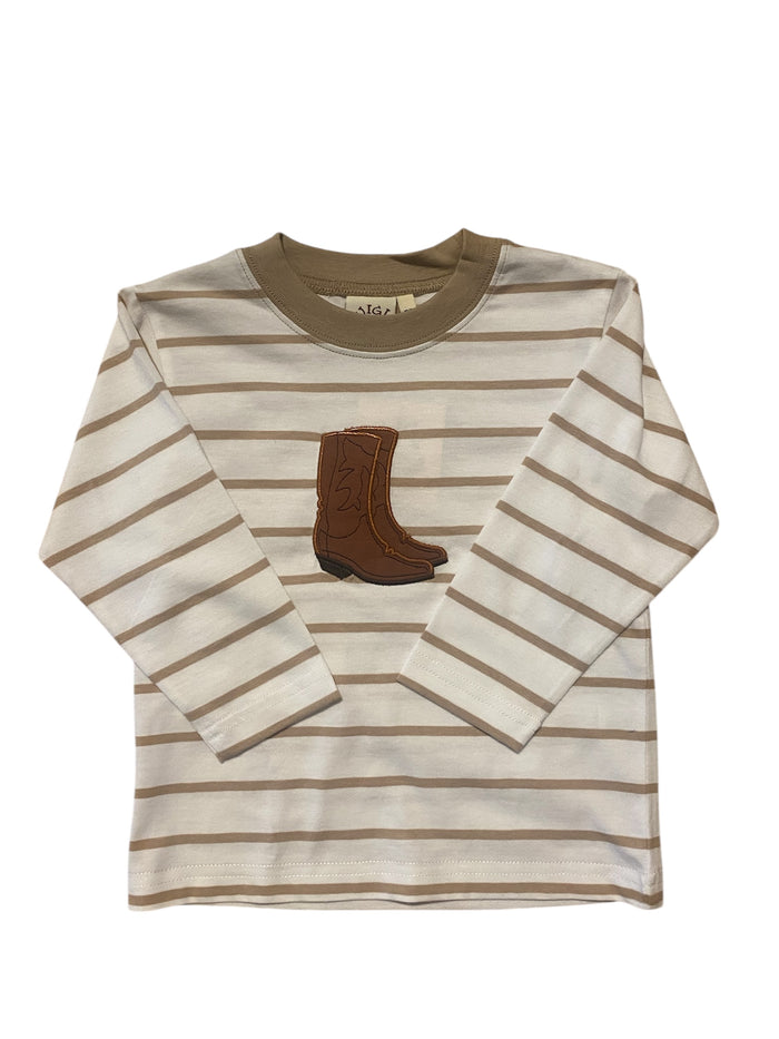 LUIGI BOYS COWBOY BOOTS WHITE WITH SAND