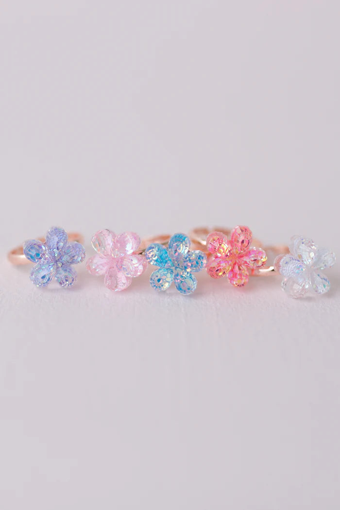 GREAT PRETENDERS BOUTIQUE SHIMMER FLOWER RINGS