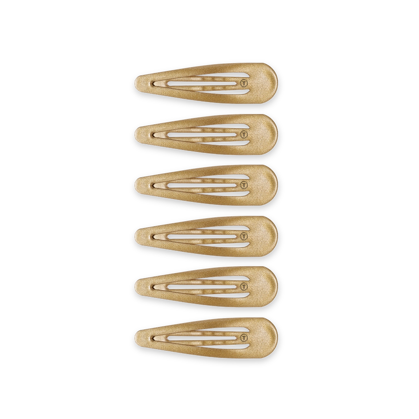 TELETIES SNAP CLIP GOLD 6 COUNT