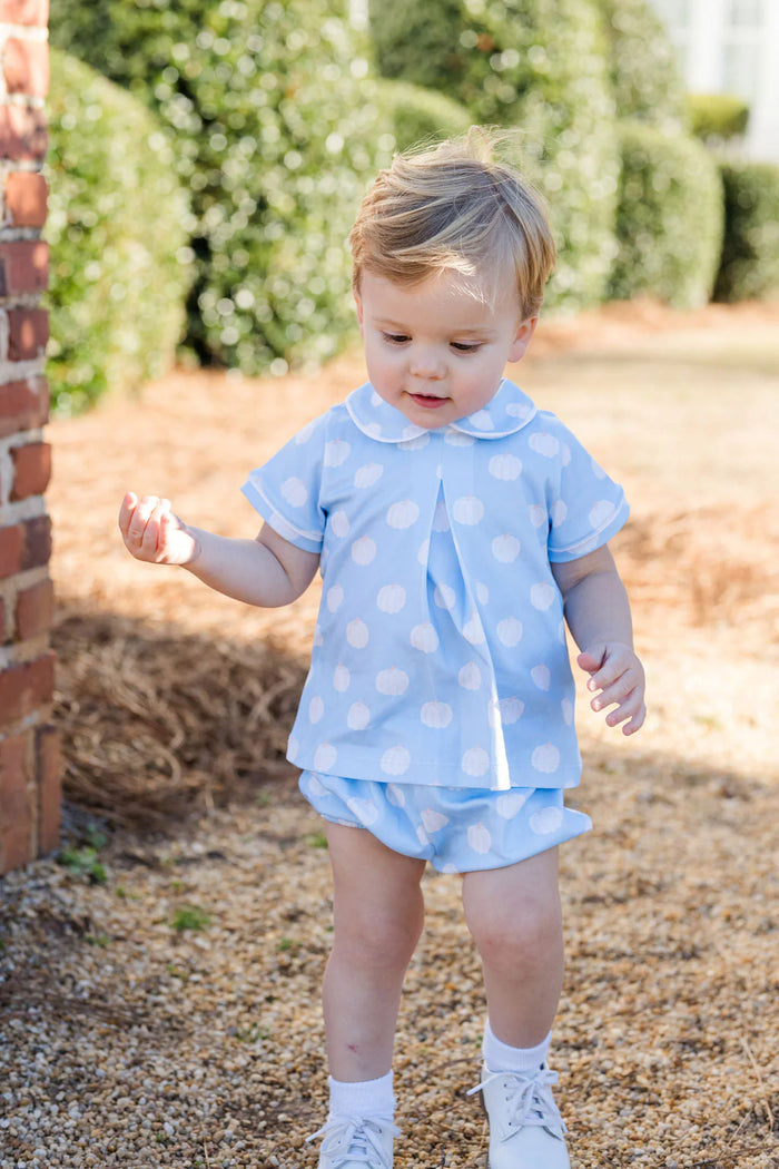 JAMES AND LOTTIE RORY KNIT DIAPER SET BLUE PUMPKINS