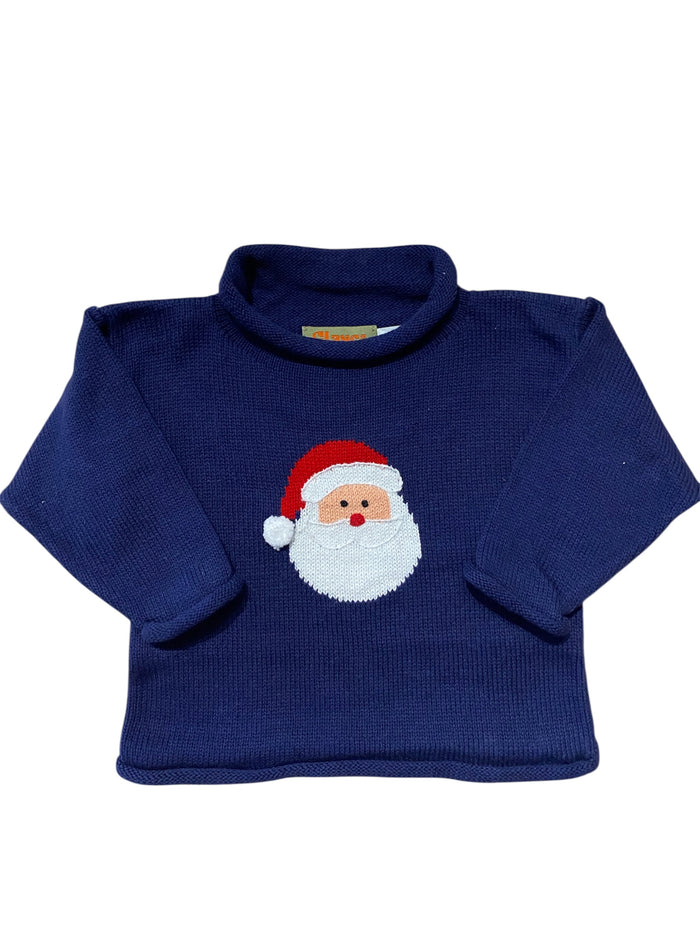 LUIGI SANTA FACE ROLL NECK SWEATER DARK ROYAL