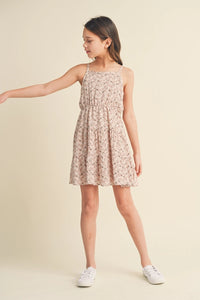 HEART & ARROW TWEEN STRAPPY TIERED DRESS