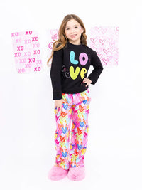 PREPPY GOOSE GRAFFITI HEARTS PLUSH PANT