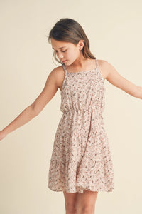 HEART & ARROW TWEEN STRAPPY TIERED DRESS