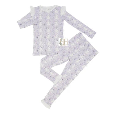 HAMNER HILL BOYS PURPLE FLORAL GHOSTS LOUNGEWEAR SET