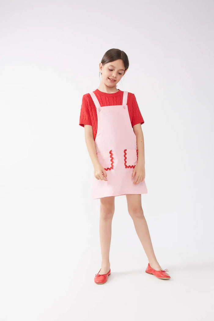 COMPANIA FANTASTICA PINAFORE DRESS PINK