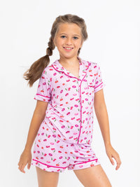 PREPPY GOOSE CHERRY AND LIPS PJ SET
