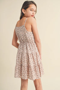 HEART & ARROW TWEEN STRAPPY TIERED DRESS