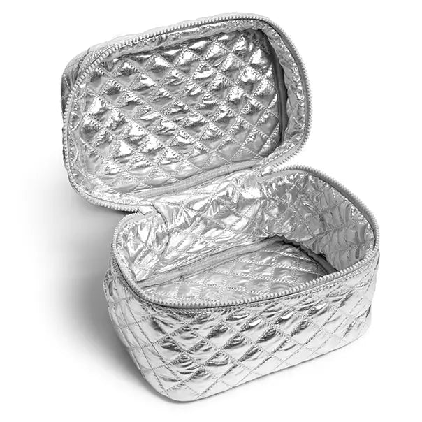 LIVING ROYAL SILVER COSMETIC TRAVEL CASE