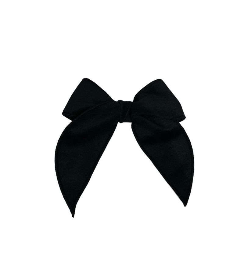 WEE ONES WHIMSEY TAILS VELVET FABRIC BOW BLK