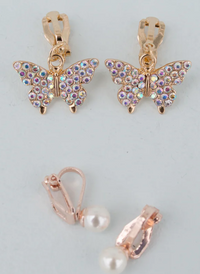 GREAT PRETENDERS BOUTIQUE BUTTERFLY CLIP ON EARRINGS
