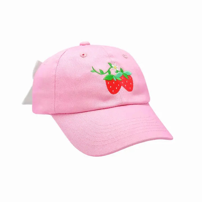 BITS AND BOWS STRAWBERRY FIELDS BOW BASEBALL HAT