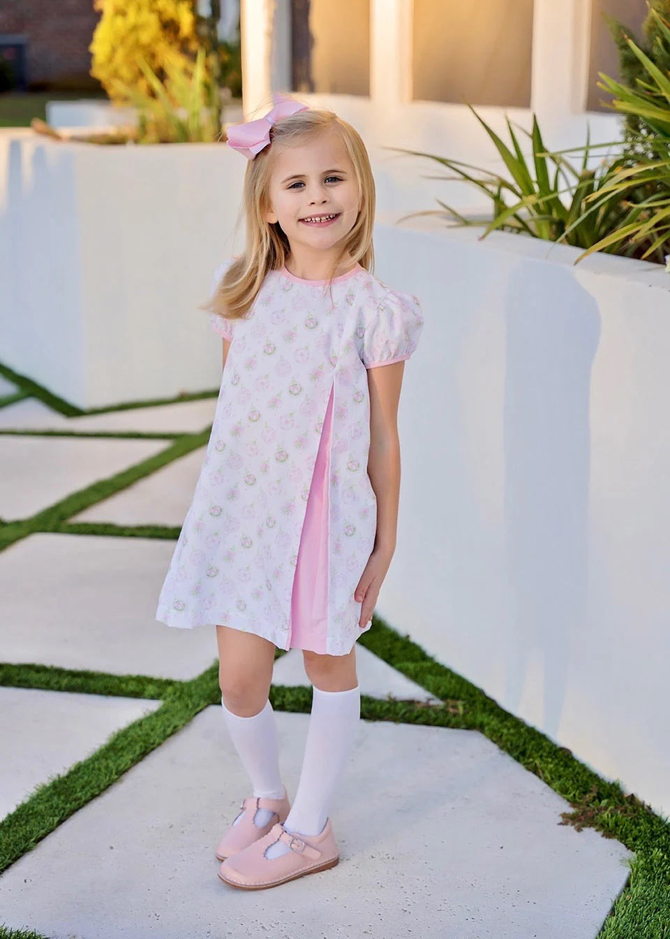 open lace back dress Rosie Dress Pink Ornaments 2T
