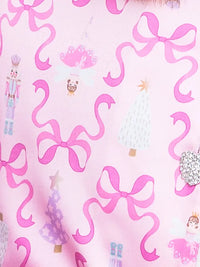 PREPPY GOOSE NUTCRACKER LS SATIN PAJAMA SET