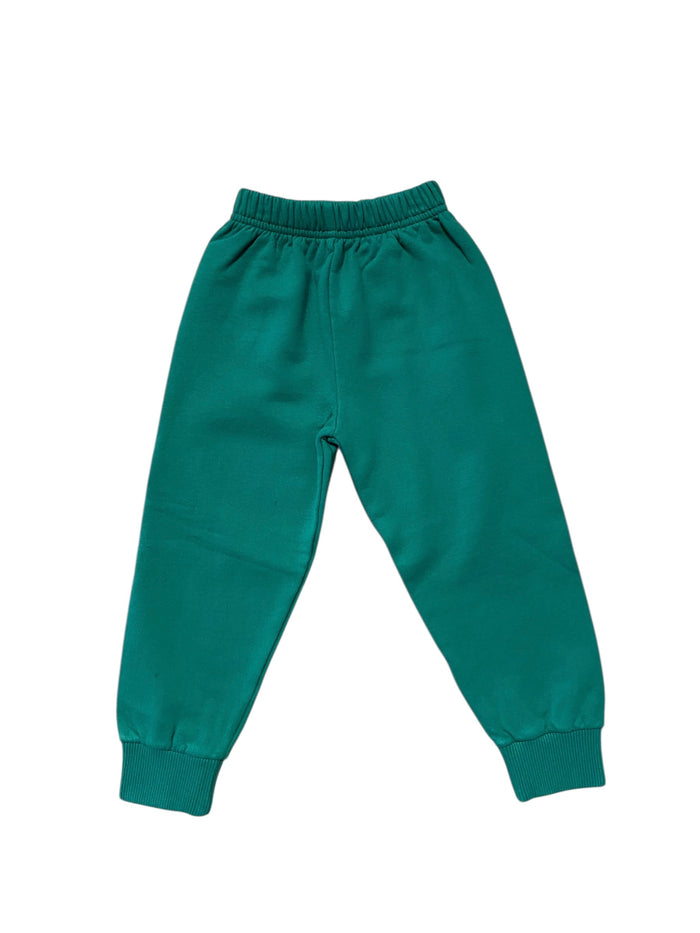 LUIGI BOYS FLEECE SOLID SWEATPANTS GREEN