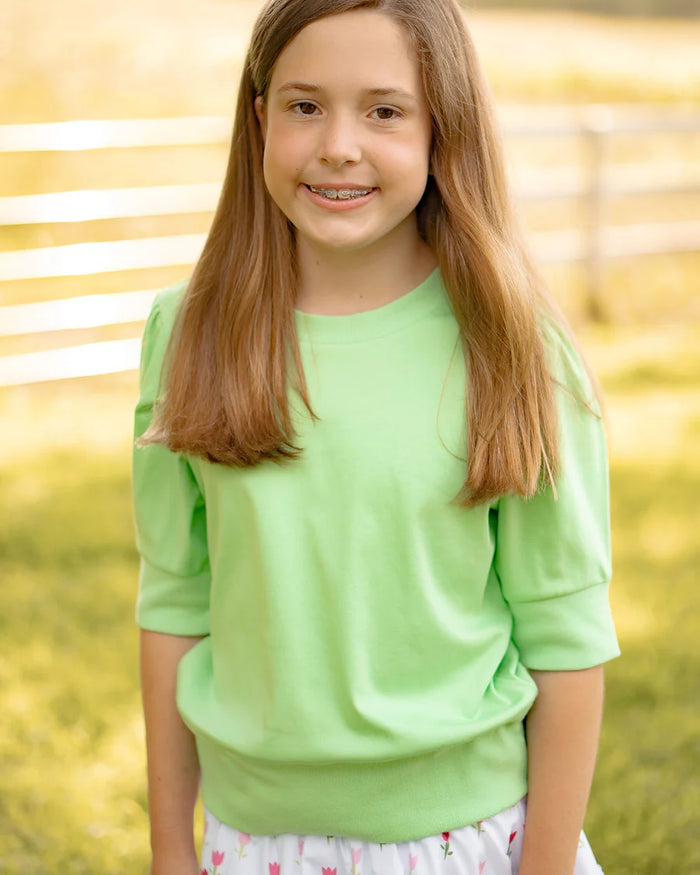 THE YELLOW LAMB MADISON TOP SPRING GREEN