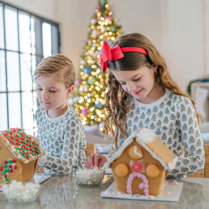 LILA AND HAYES GRAYSON PAJAMA PANT SET UNDER THE CHRISTMAS TREE