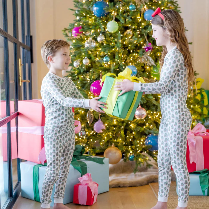 LILA AND HAYES GRAYSON PAJAMA PANT SET UNDER THE CHRISTMAS TREE