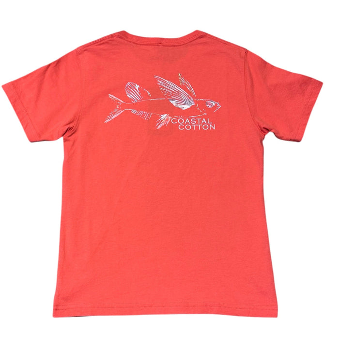 COASTAL COTTON YOUTH CHILI PEPPER FLYING FISH SHORT SELEEVE