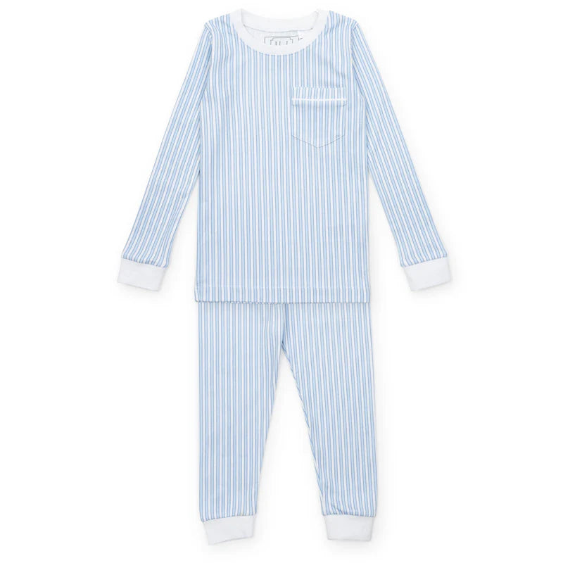LILA AND HAYES BRADFORD BOYS PIMA COTTON PAJAMA PANT SET CLASSIC STRIPE