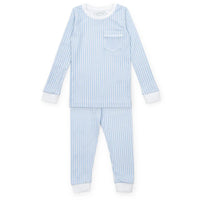 LILA AND HAYES BRADFORD BOYS PIMA COTTON PAJAMA PANT SET CLASSIC STRIPE