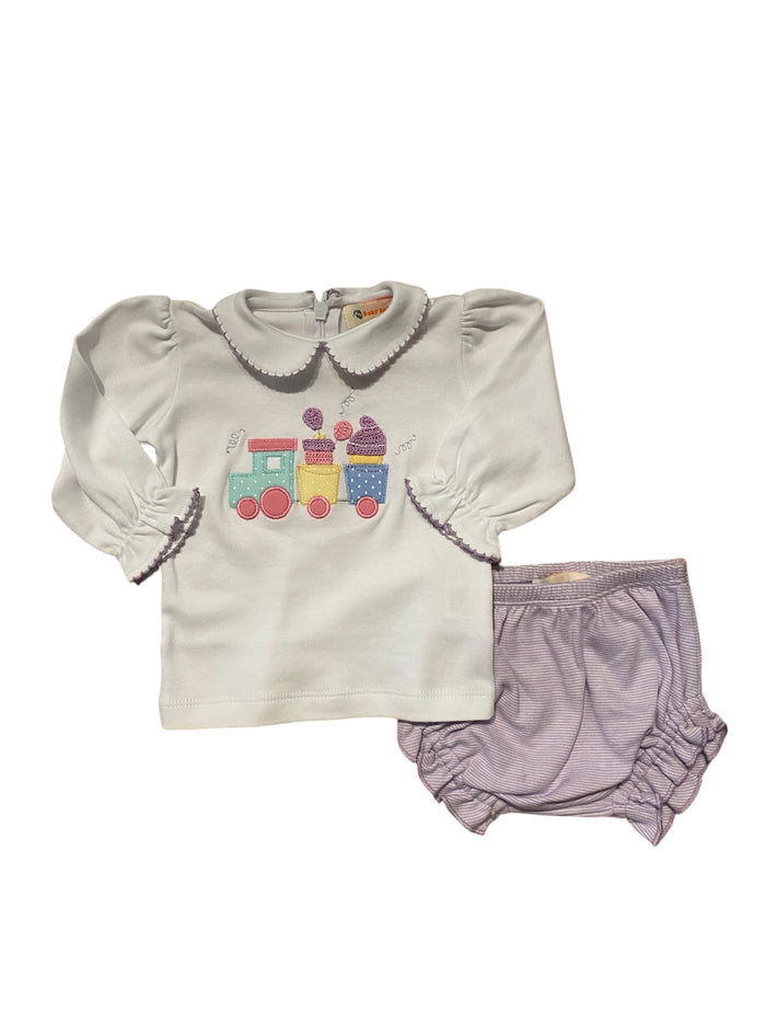 LUIGI TRAIN BLOUSE AND DIAPER COVER