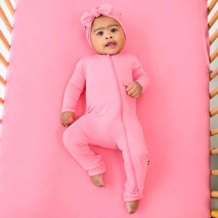 KYTE BABY ZIPPERED ROMPER IN GAUVA