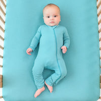 KYTE BABY ZIPPERED ROMPER IN MAKAI
