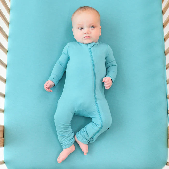KYTE BABY ZIPPERED ROMPER IN MAKAI