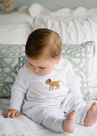 LITTLE ENGLISH CROCHET PLAYSUIT BOY LAB