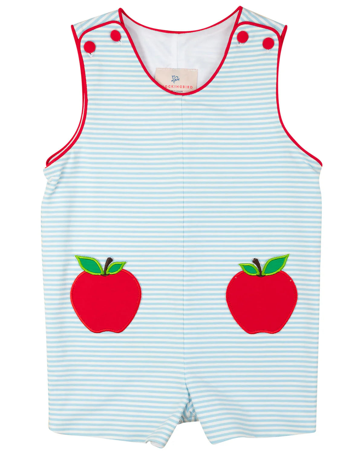 SMOCKINGBIRD LIGHT BLUE APPLE POCKET KNIT SHORTALL