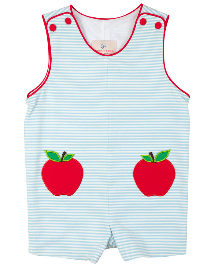 SMOCKINGBIRD LIGHT BLUE APPLE POCKET KNIT SHORTALL