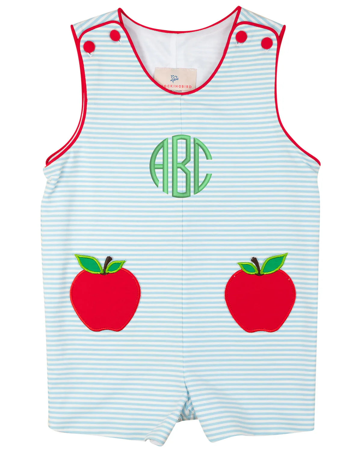 SMOCKINGBIRD LIGHT BLUE APPLE POCKET KNIT SHORTALL