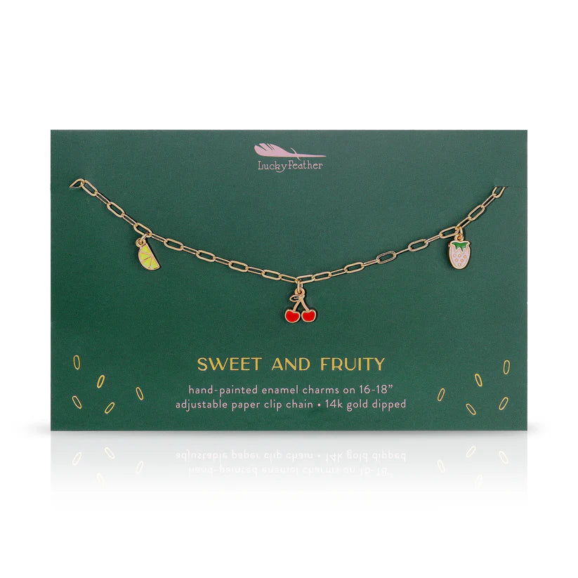 LUCKY FEATHER ENAMEL TREASURE NECKLACE SWEET