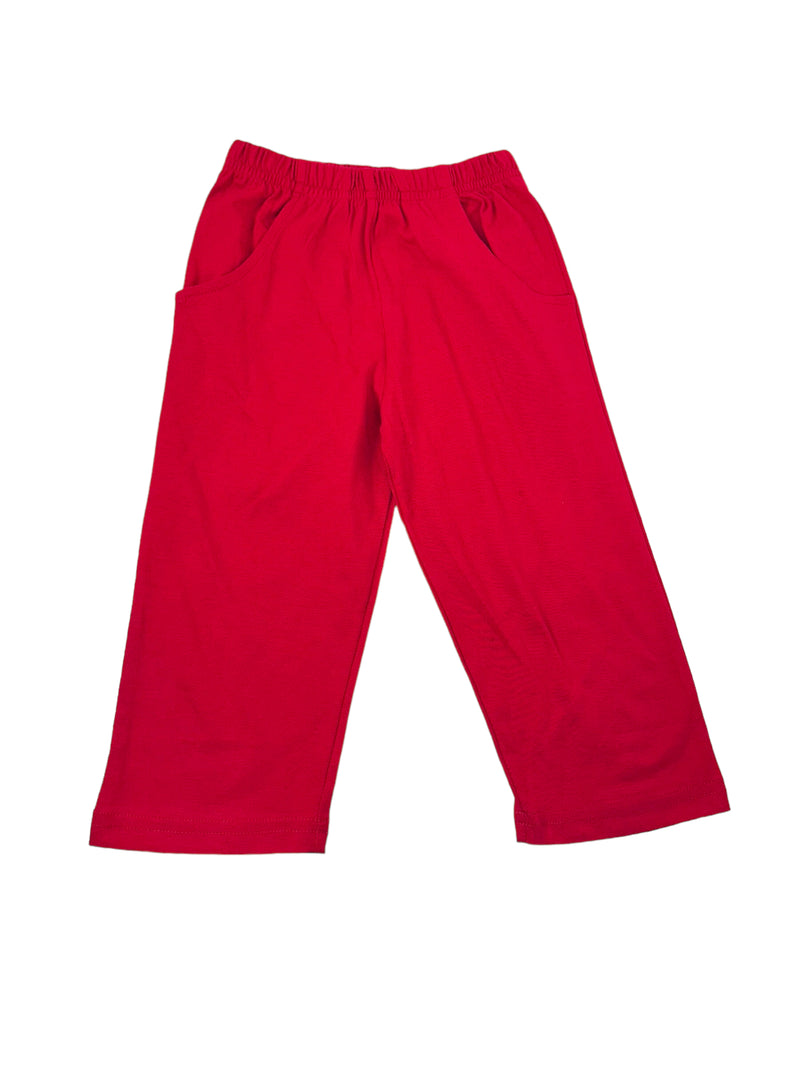 LUIGI JERSEY SOLID PANTS W/FRONT POCKETS DEEP RED